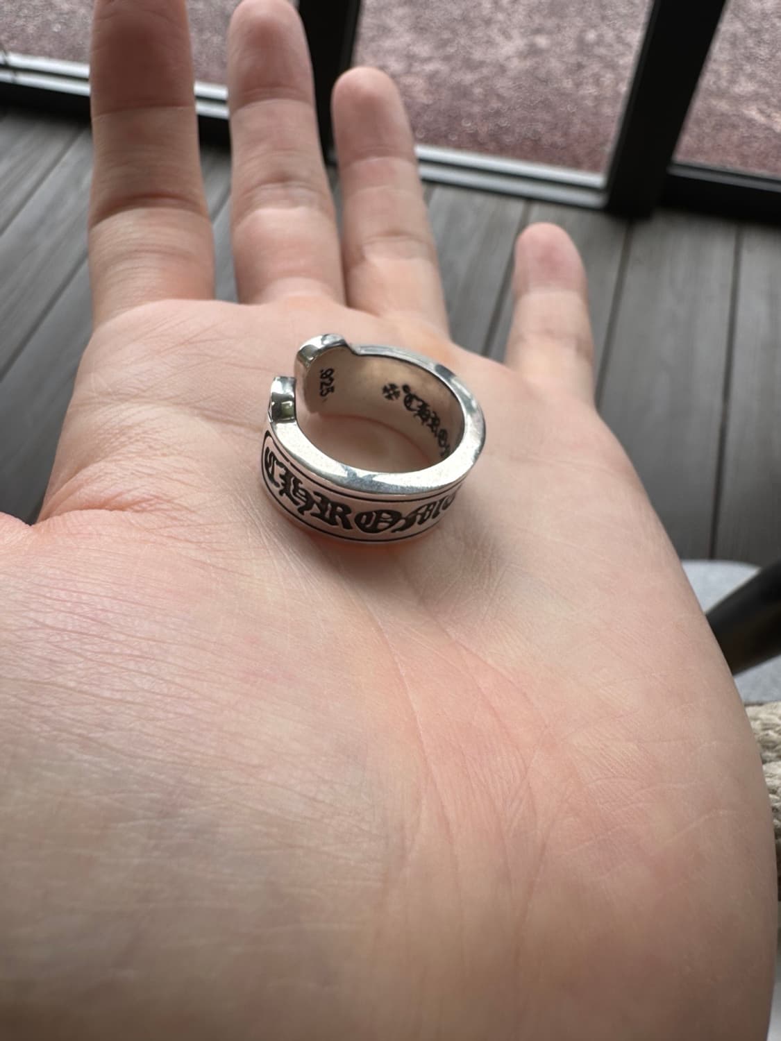 크롬하츠 스크롤 라벨링 반지 라지 US 9사이즈 상품이미지3