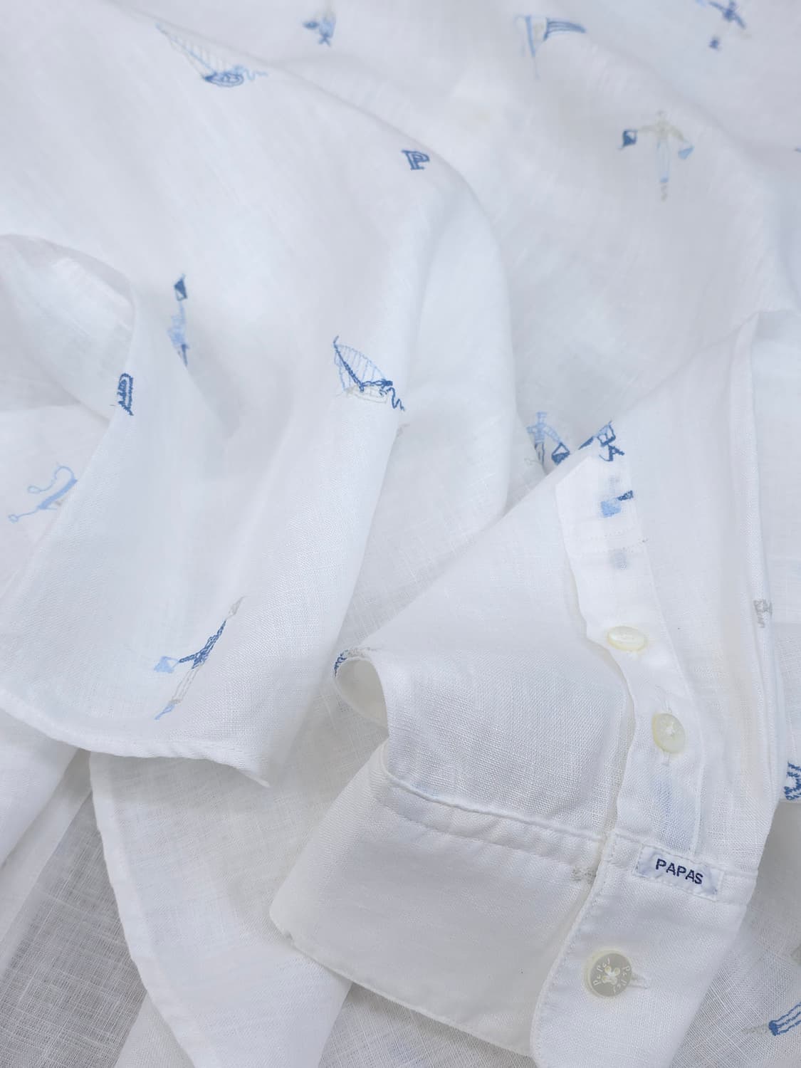 Papas 린넨100% 셔츠 남성 52 LL 상품이미지7