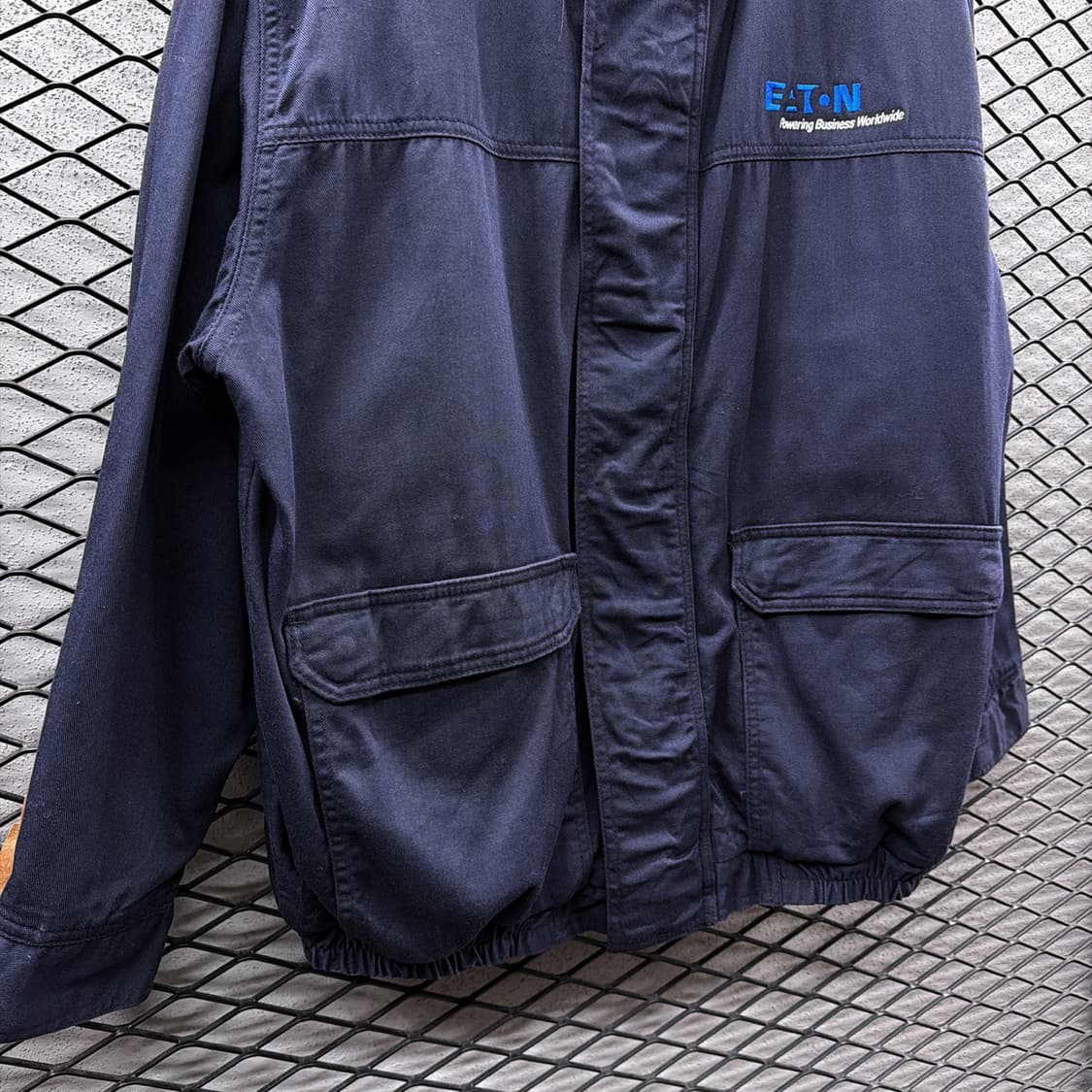 Bulwark 리얼워크 FR자켓 스냅버튼 암패치 디테일 네이비 상품이미지5