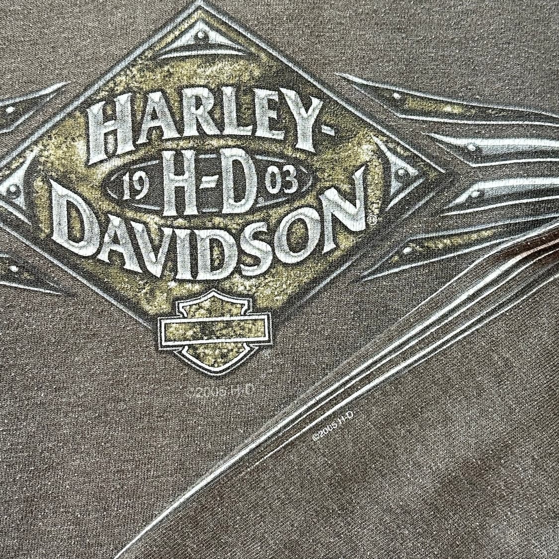 00s USA 할리데이비슨 페이디드 롱슬리브 티셔츠 XL 상품이미지7