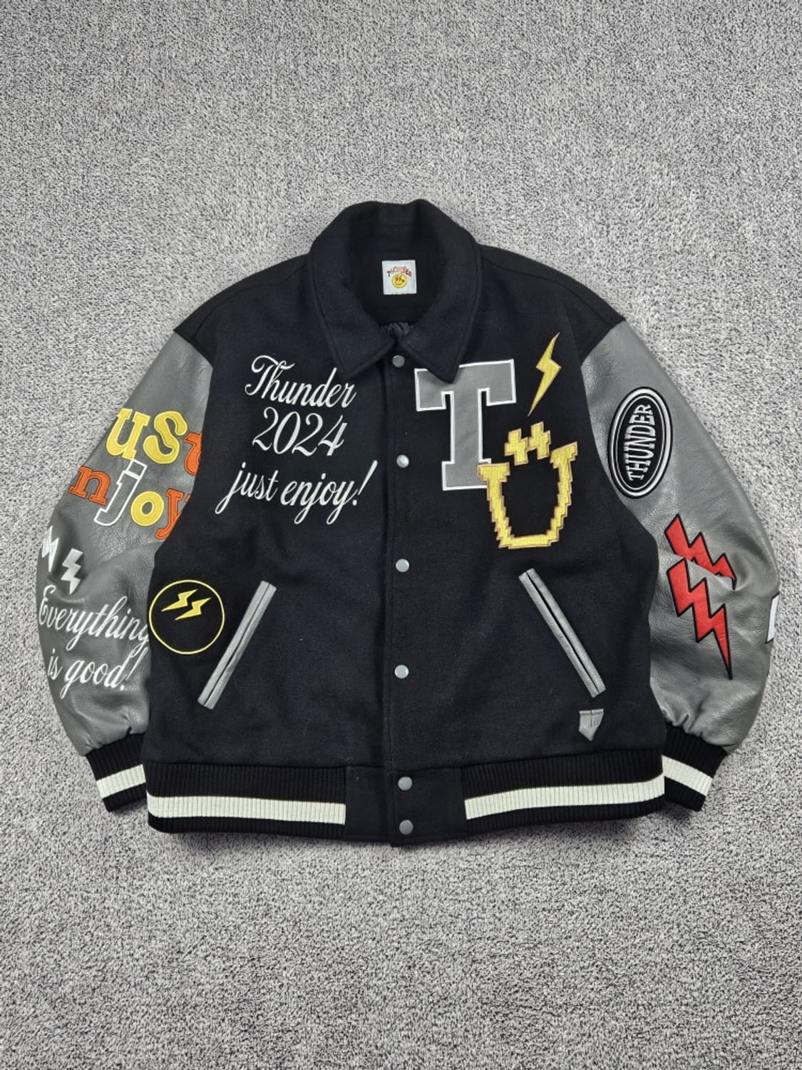 에이티즈 2024팝업 썬더 배색 바시티 자켓 (상세설명참조)/ 10089 상품이미지2