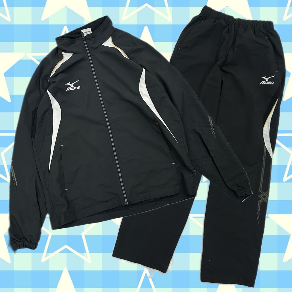 미즈노 올드스쿨 고프코어 블랙 희귀  트레이닝복 져지 바지 세트 상품이미지1