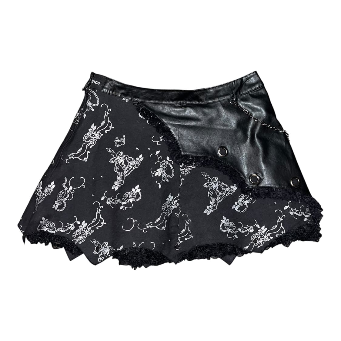BODY LINE 바디라인 레더 체인 장미프린팅 스커트 펑크y2k 상품이미지4