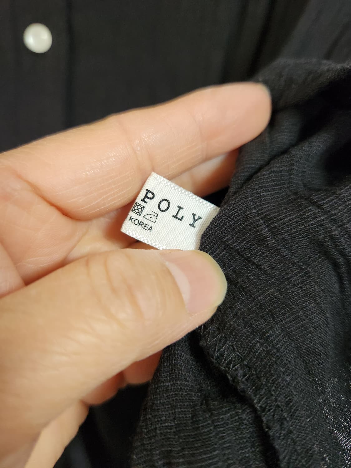 검정색 반팔 블라우스 셔링 끈 free 상품이미지4