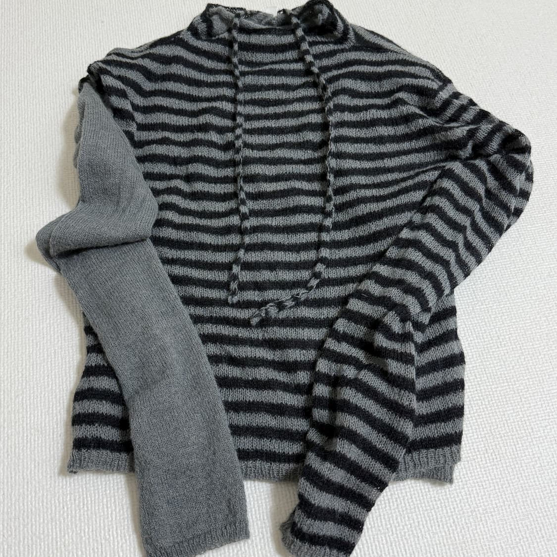 파르티멘토 우먼 더블 레이어드 모크넥 니트 탑 M 상품이미지6