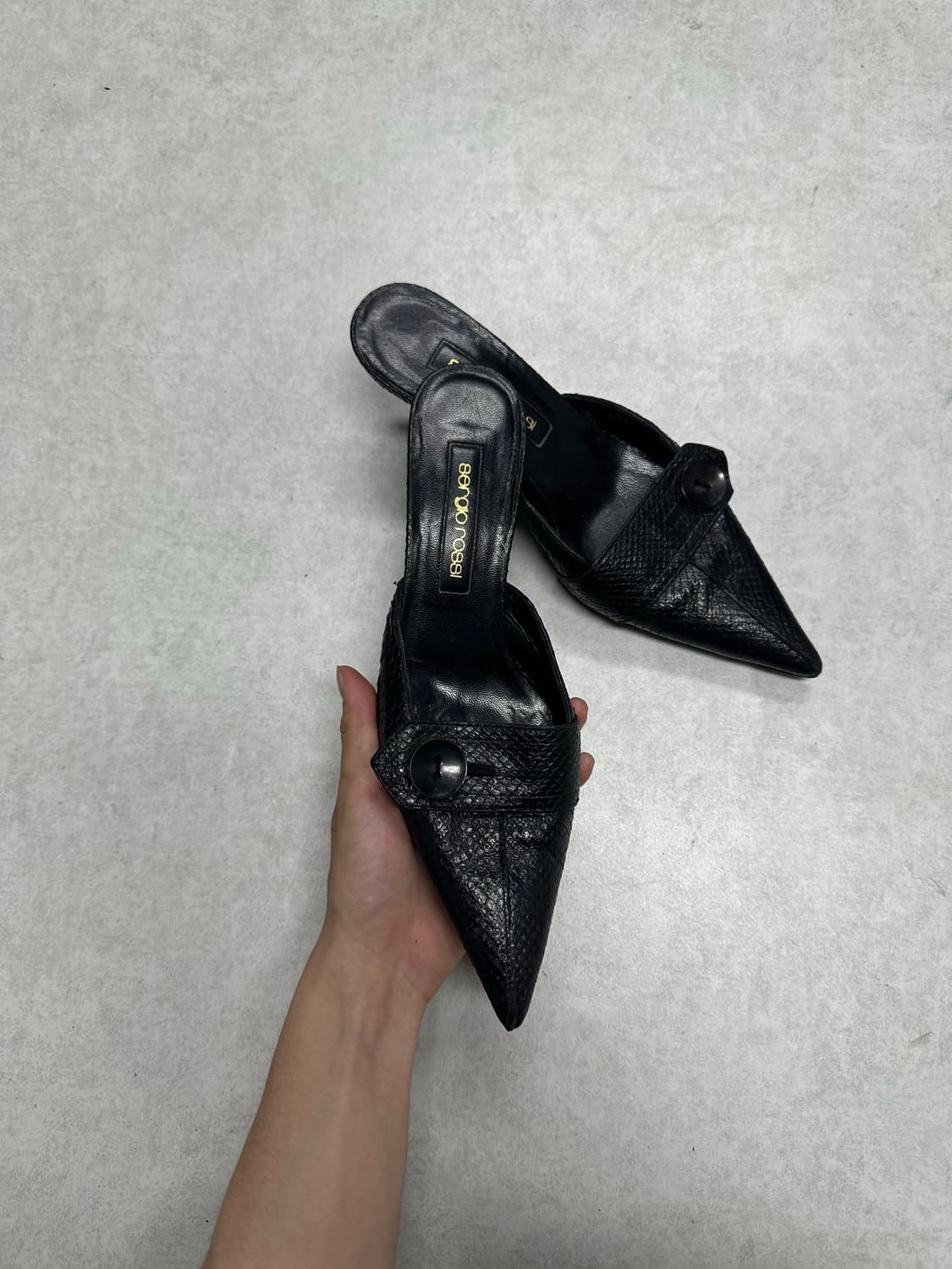 세르지오 로시 파이톤 버튼 힐 상품이미지7