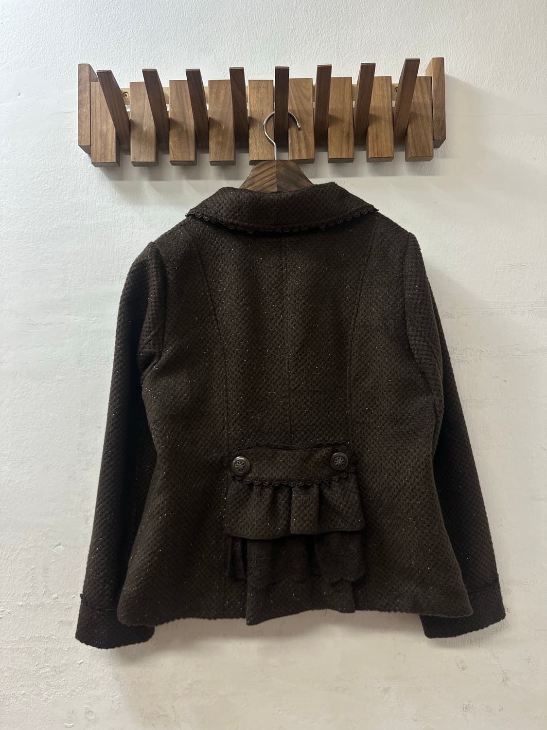 일본빈티지 둥근카라 axes femme 엑시즈팜 더블 버튼 브라운 코트 상품이미지5