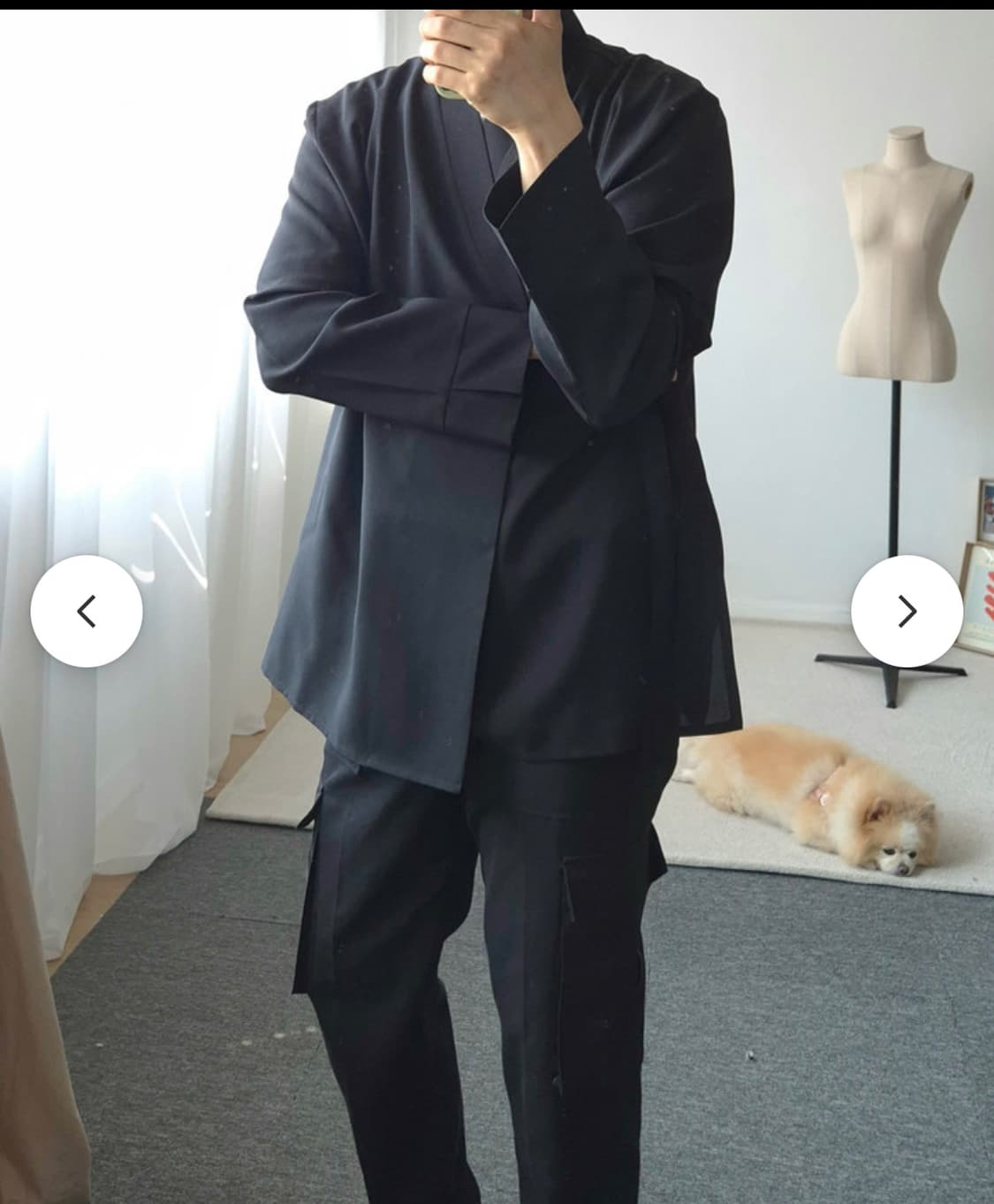 바닐라 바인 검정 생활 한복 저고리 상품이미지2