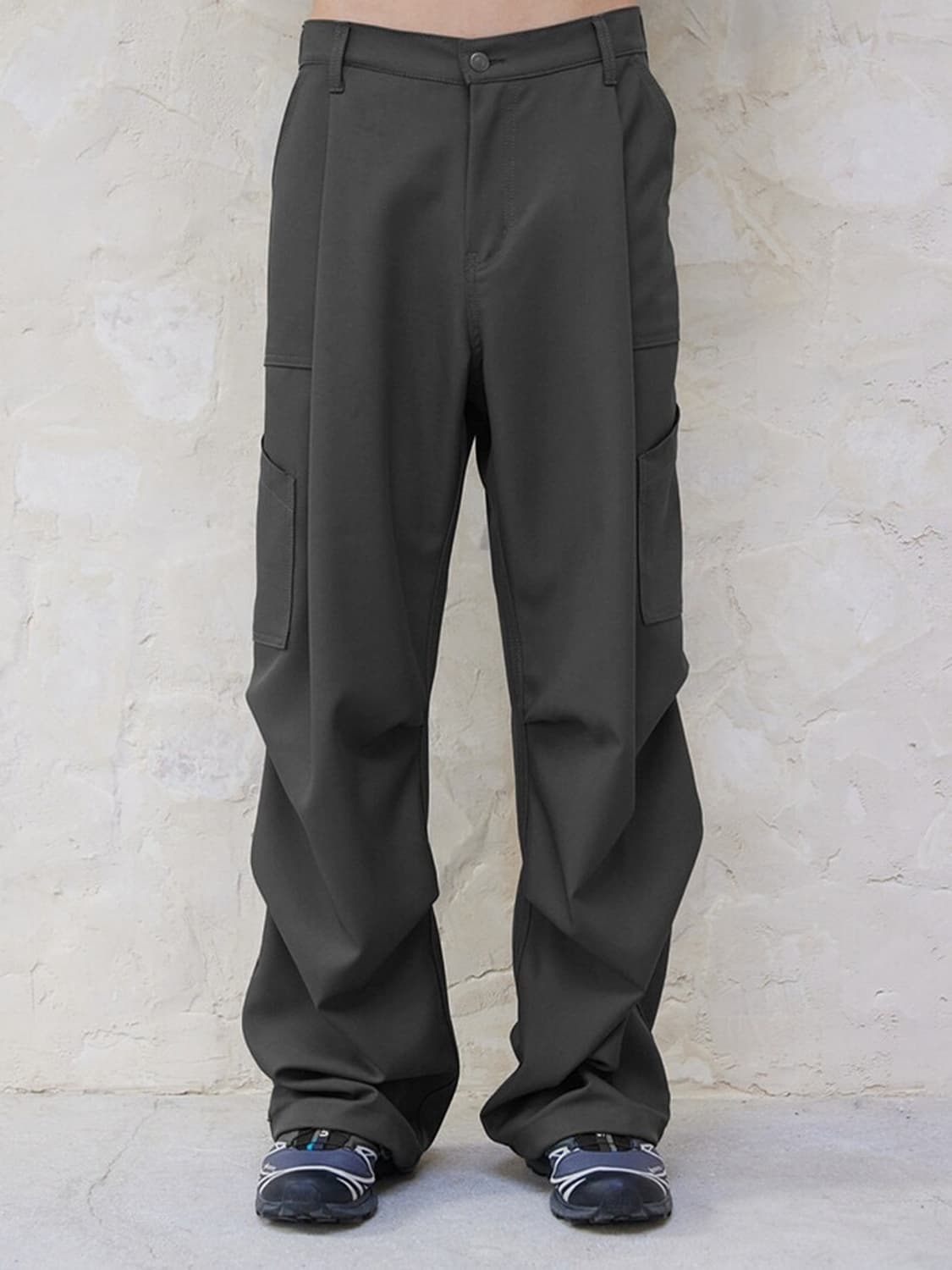 비긴202 One Tuck Wide Baker Pants [Olive] 상품이미지1