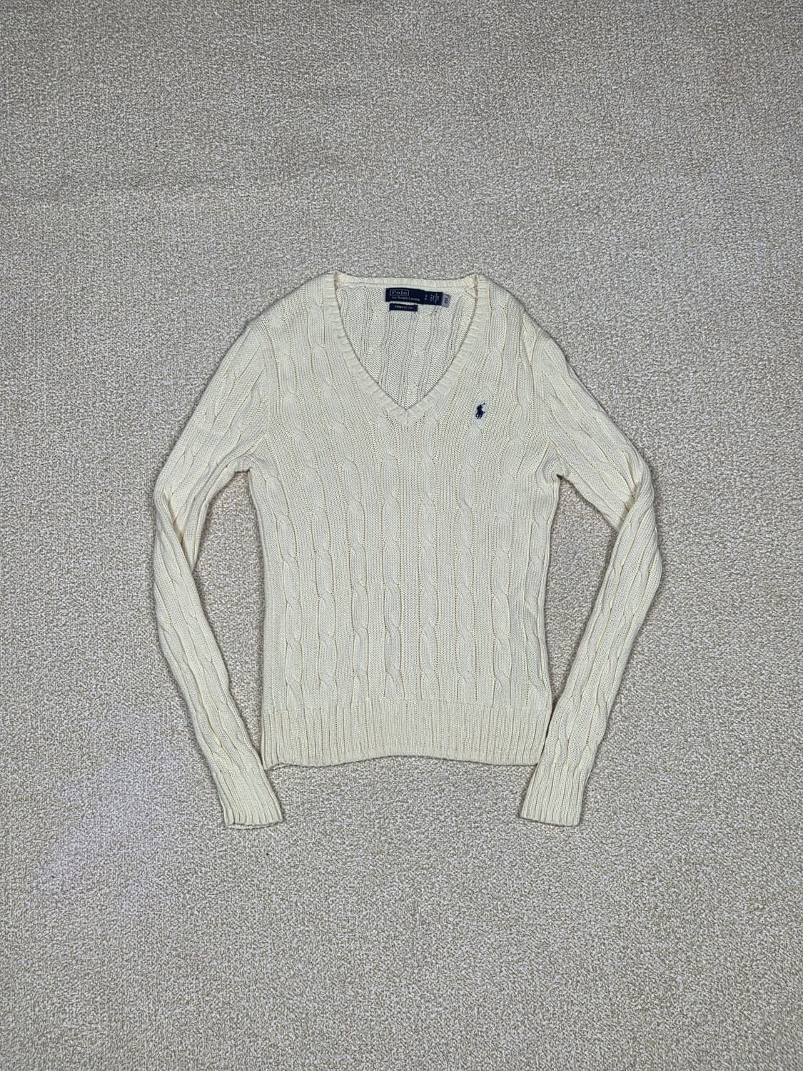 [폴로 랄프로렌] 피마 코튼 브이넥 케이블 니트 | 00262 상품이미지1