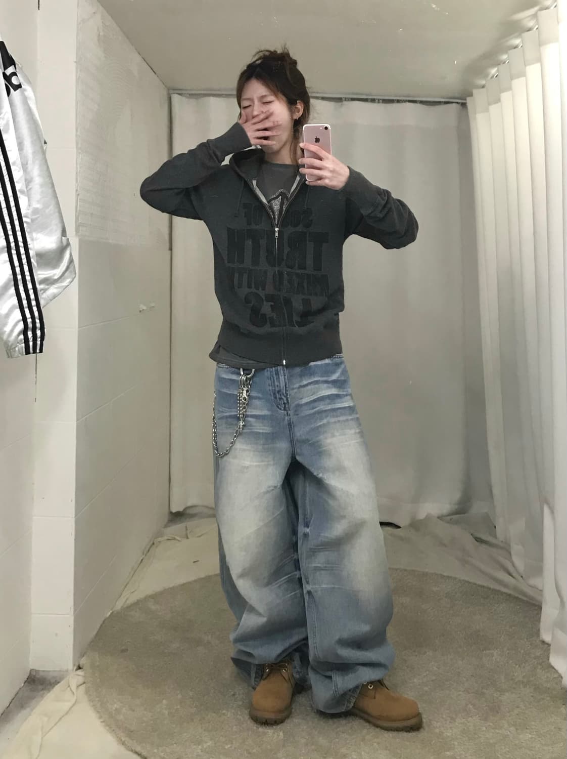 아디다스 실버 자켓 스트릿 펑크 힙 코디 세트 상품이미지2