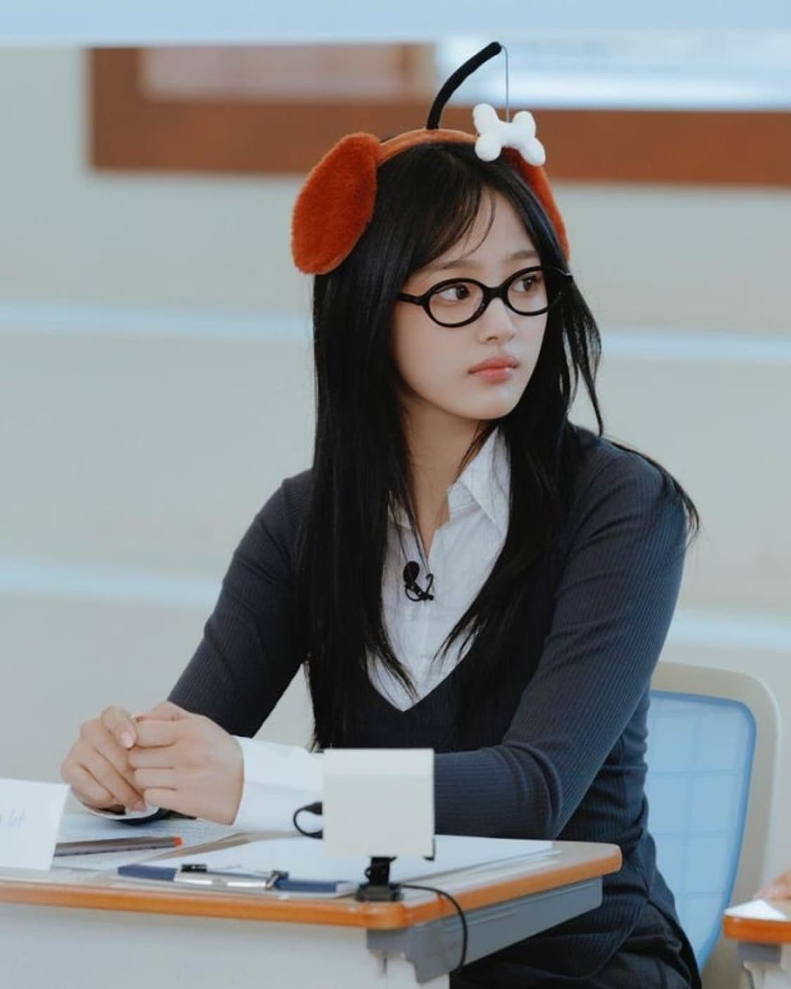 카시코 셔츠레이어드 니트스커트세트 m 차콜 상품이미지4