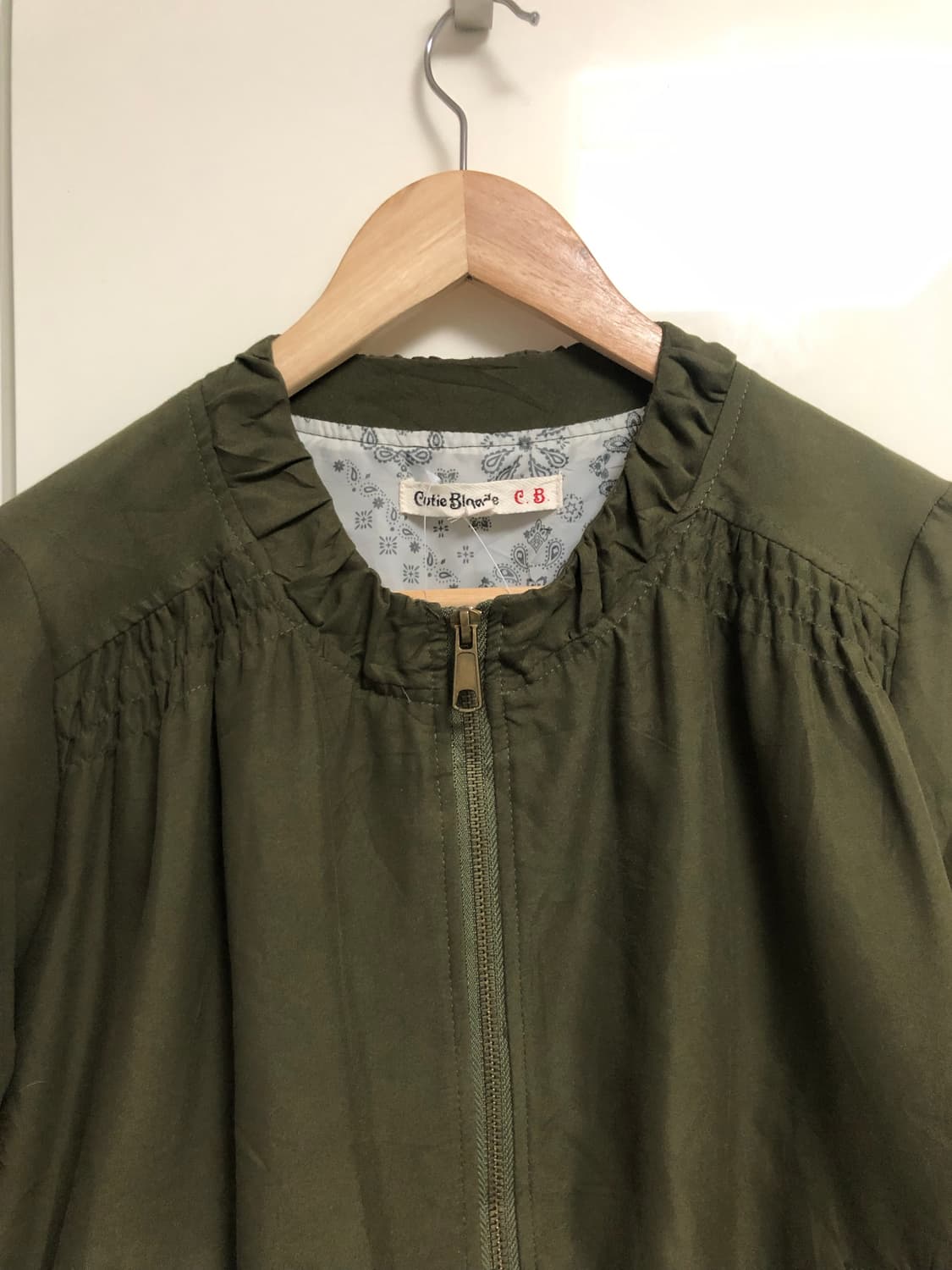 카키 큐빅 포인트 셔링 자켓 상품이미지3