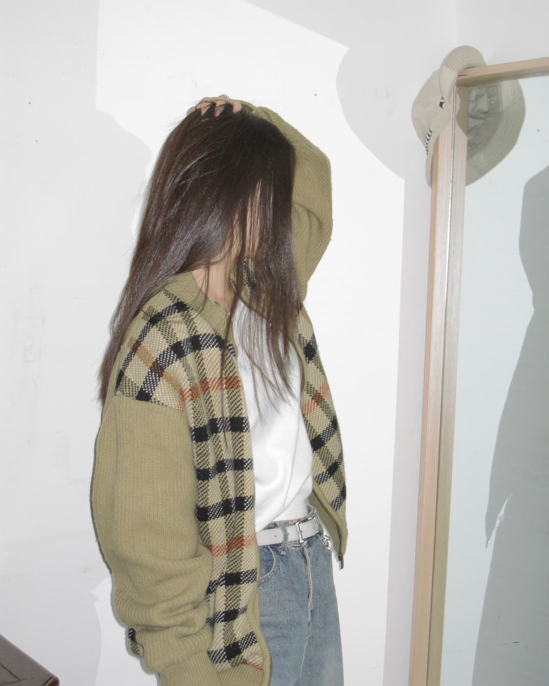 닥스 코지 체크 집업 상품이미지1