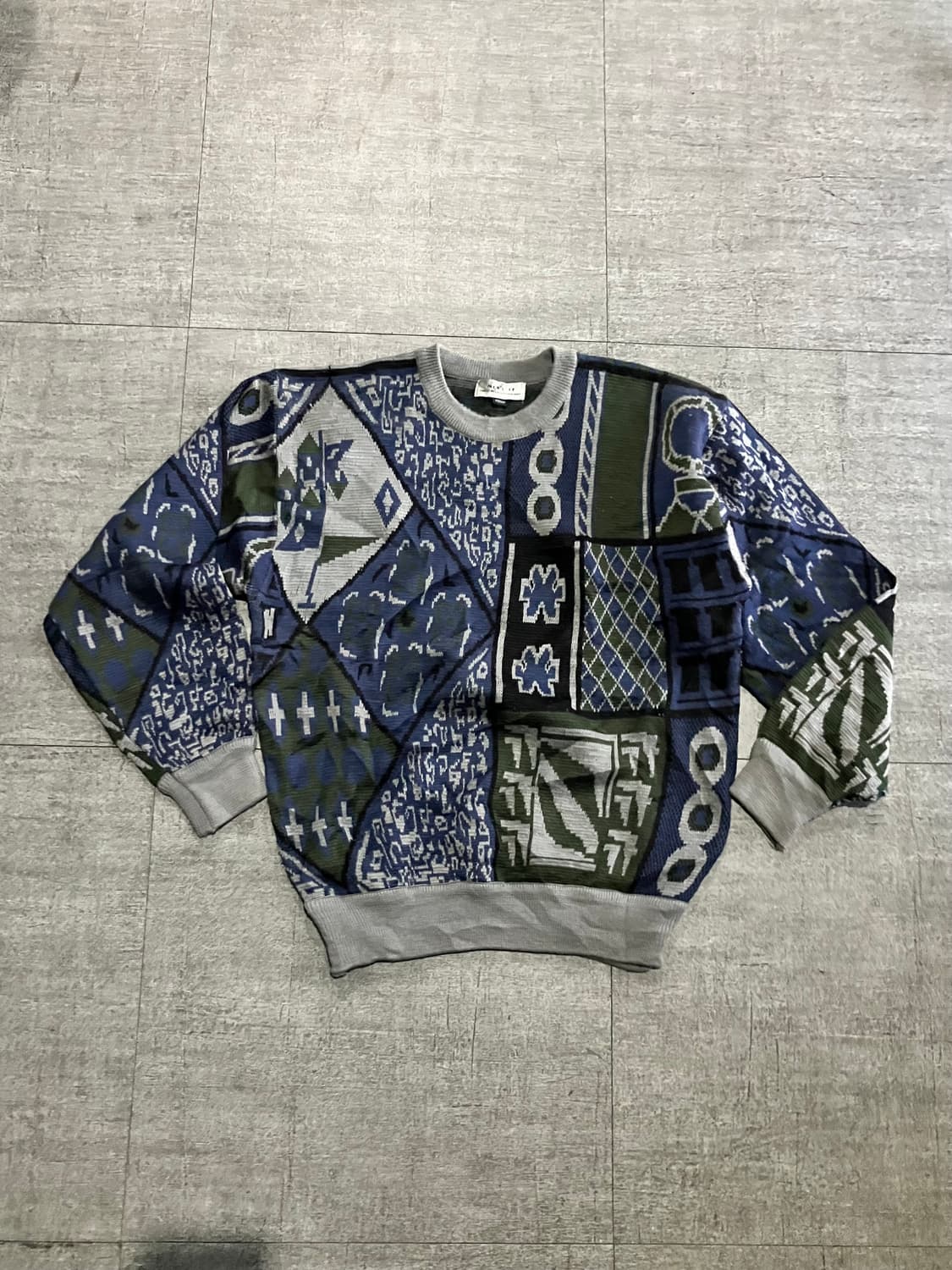 일본빈티지 Mensif 올드스쿨스트릿 동양패턴 니트스웨터 상품이미지1