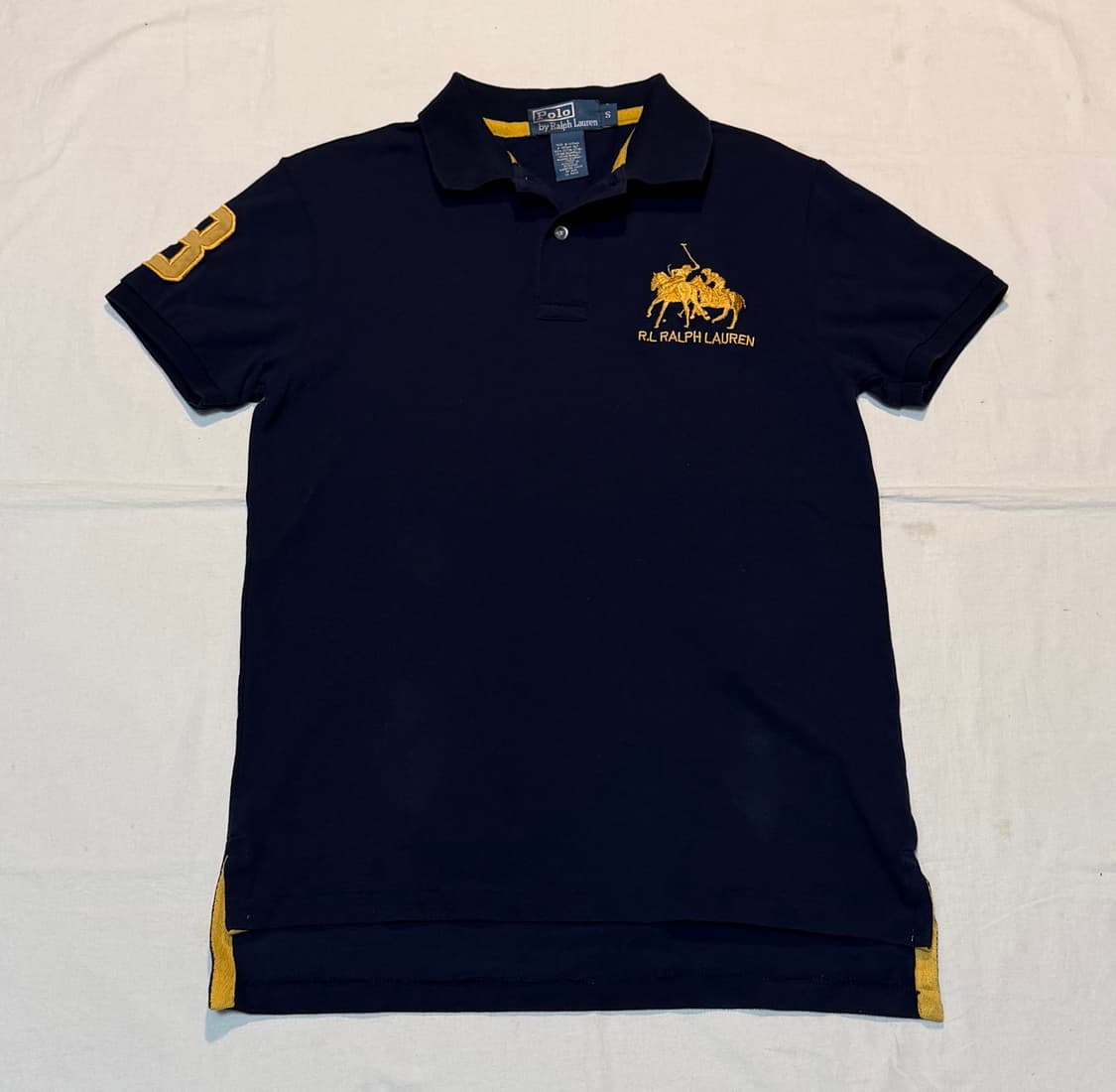 폴로 랄프로렌 빅포니 카라티 네이비 옐로우 상품이미지1