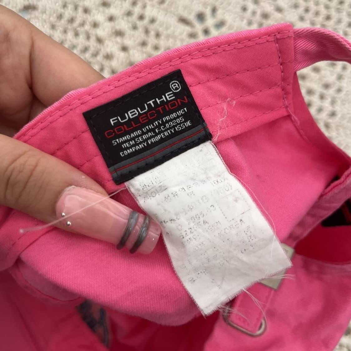 푸부 FUBU Y2K 대장급 00s 딸기우유 갸루 핑크 볼캡 C12449 상품이미지5
