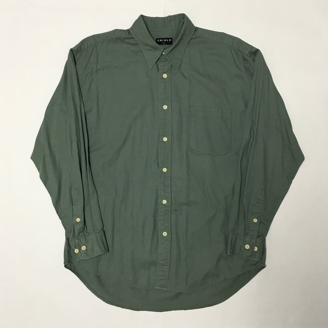 90’s 올드 유니클로 말차카키 셔츠 상품이미지1