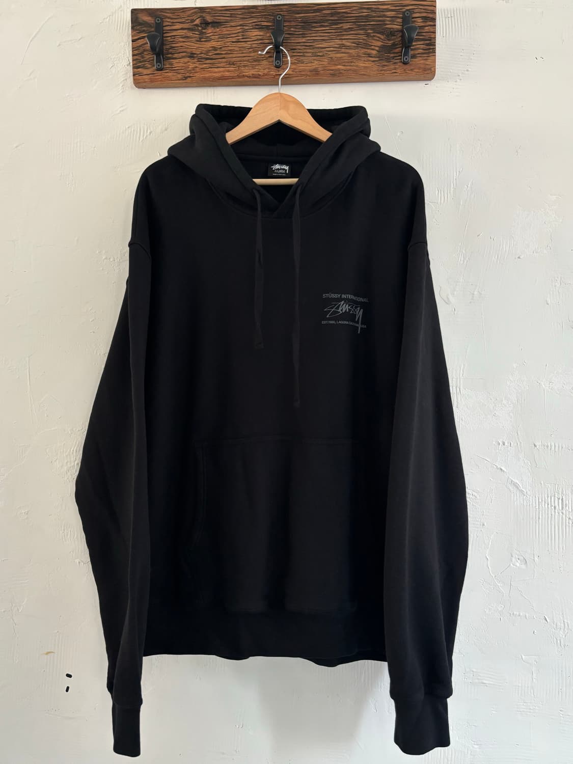 Stussy 스투시 블랙 스무스 인터내셔널 피그먼트 후드 상품이미지2