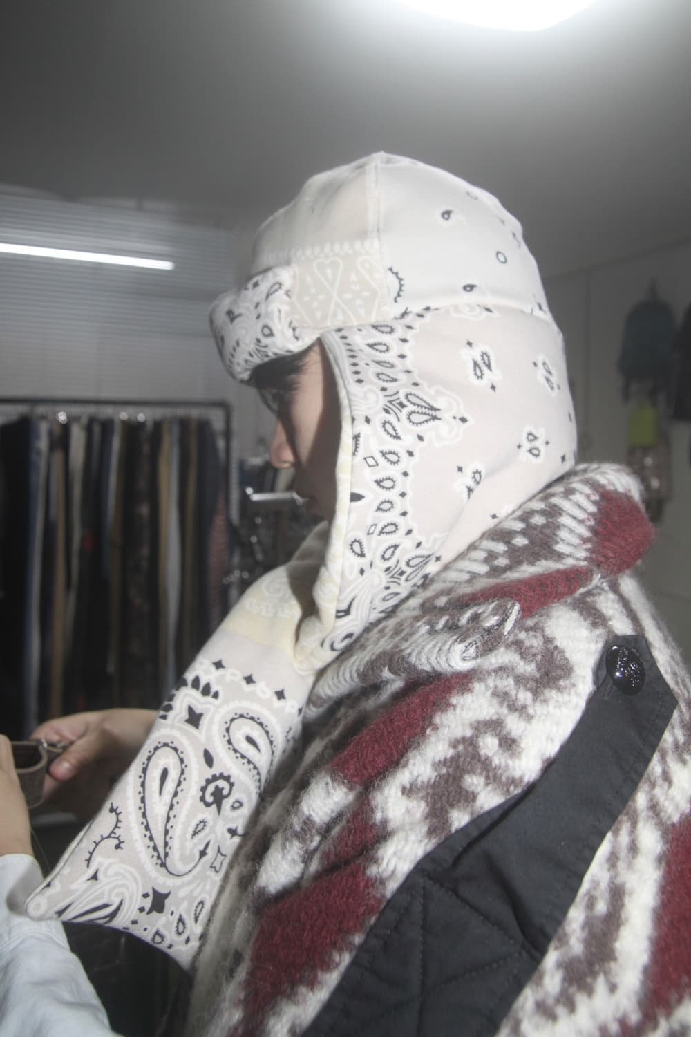 캐피탈 플리스 반다나 패턴 케사 캡 트루퍼햇 키나리 상품이미지1