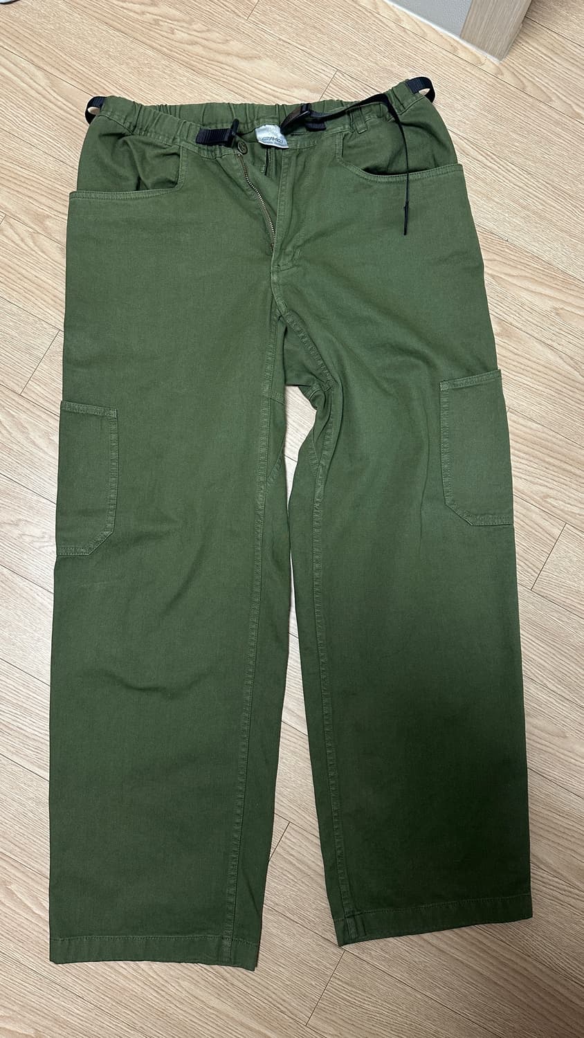 [L] 그라미치 락 슬라이드 와이드 팬츠 올리브 상품이미지1