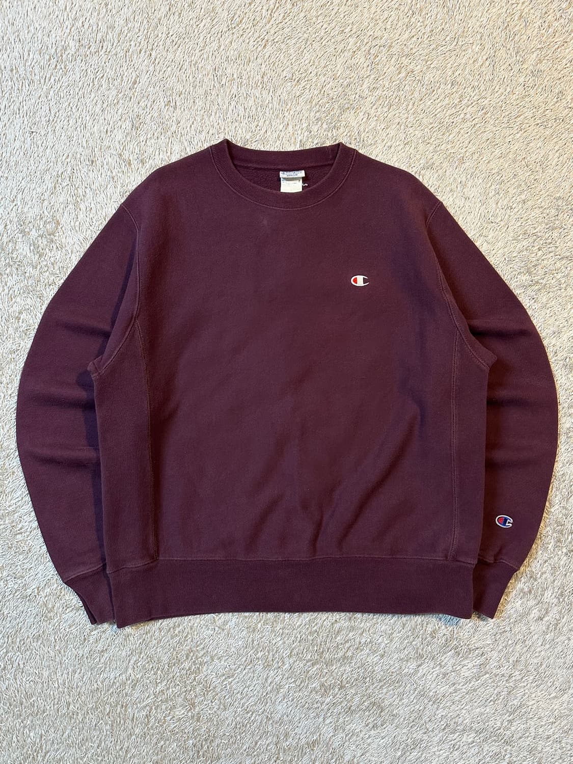 매장판) 챔피온 CHAMPION 리버스위브 맨투맨 버건디 상품이미지1