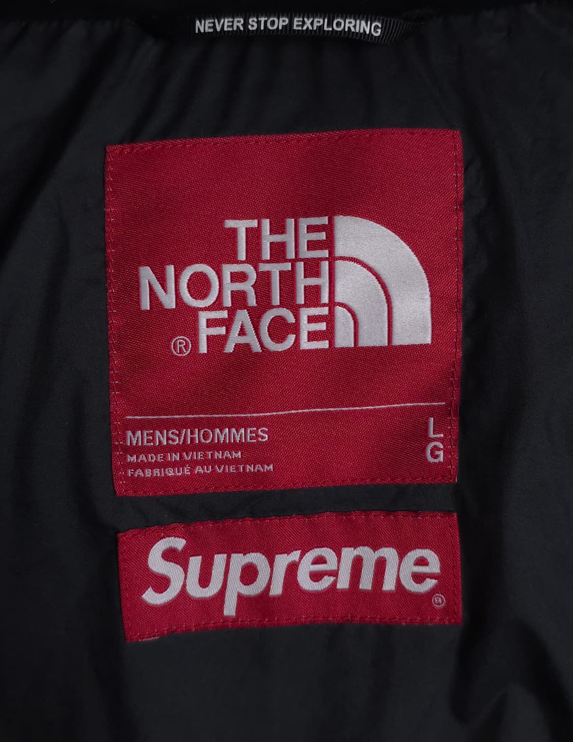 [L] 슈프림 노스페이스 레더 눕시 패딩 블랙 상품이미지8