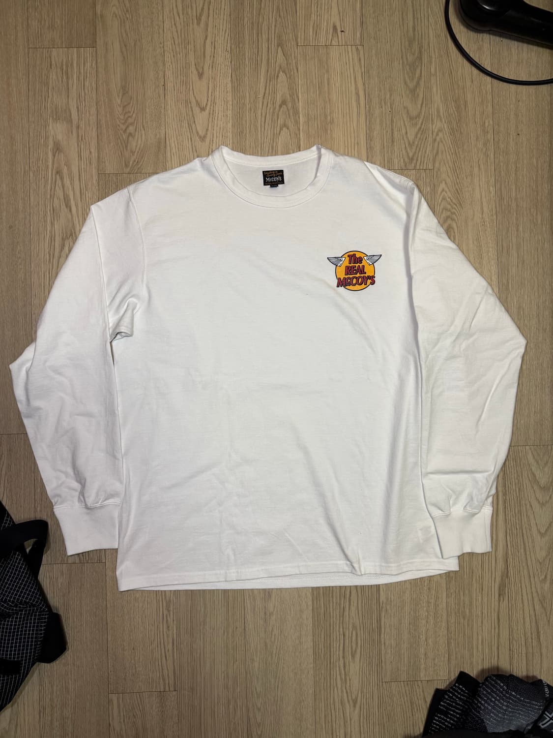 리얼맥코이 로고 롱슬리브 화이트 상품이미지3