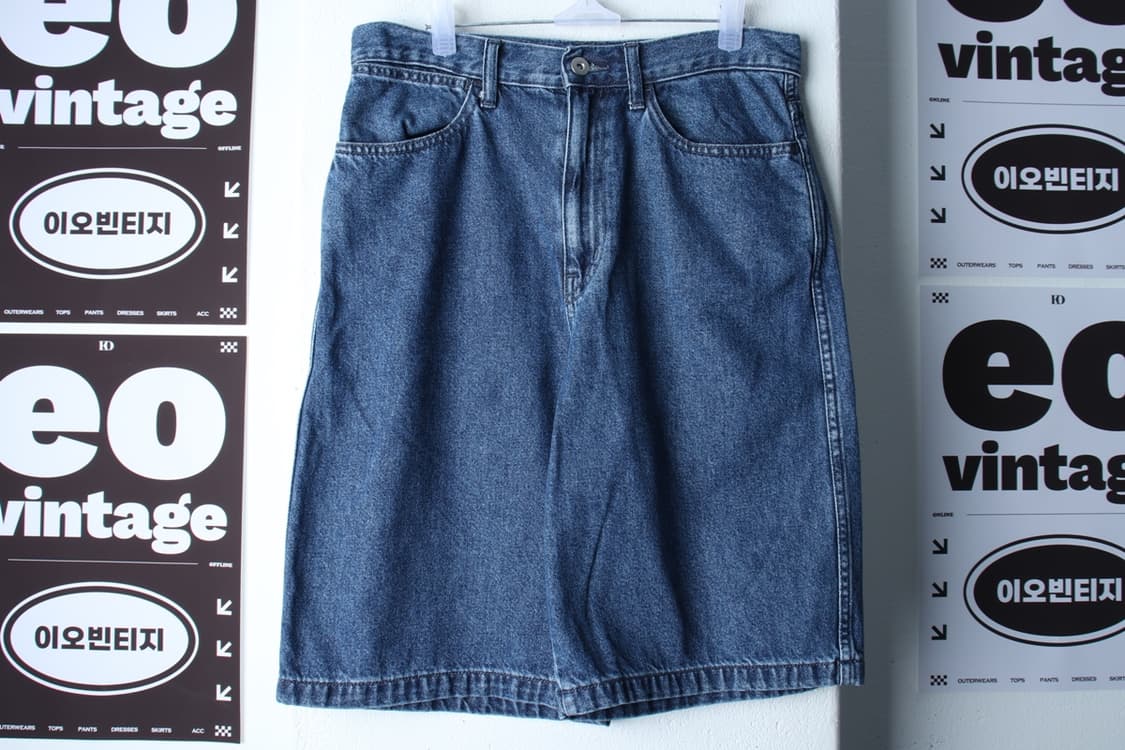 (M-L) 유니클로 반바지 팬츠 U라인 데님 청 블루-P9988 상품이미지2