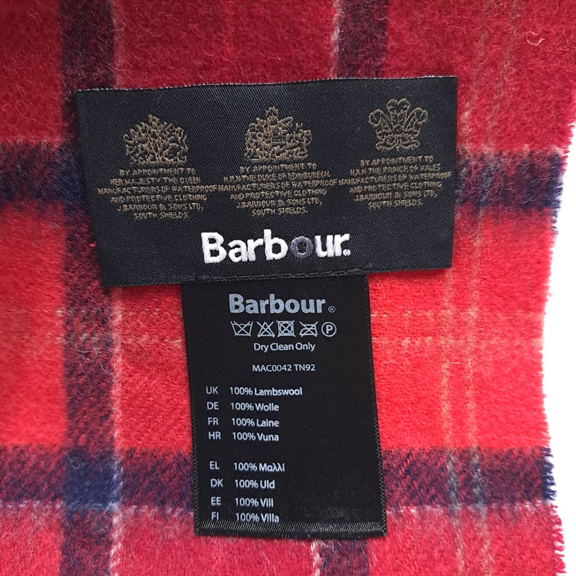 MX537 바버 램스울 오리지널타탄 레드 머플러목도리 상품이미지4