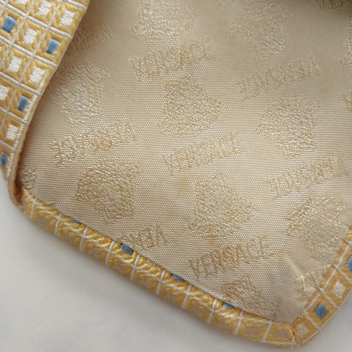 베르사체 실크 옐로 다이아 패턴 넥타이 8.9cm A-~B등급 K1390 상품이미지6