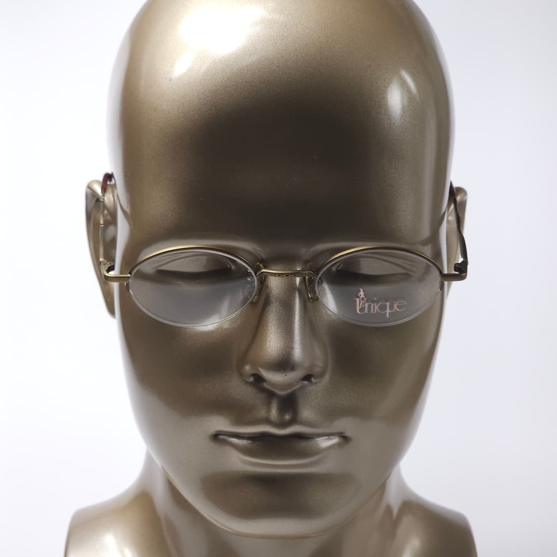 24K 도금 90년도 이태리 디자인 긱시크 오벌형 빈티지 반무테 안경 상품이미지10