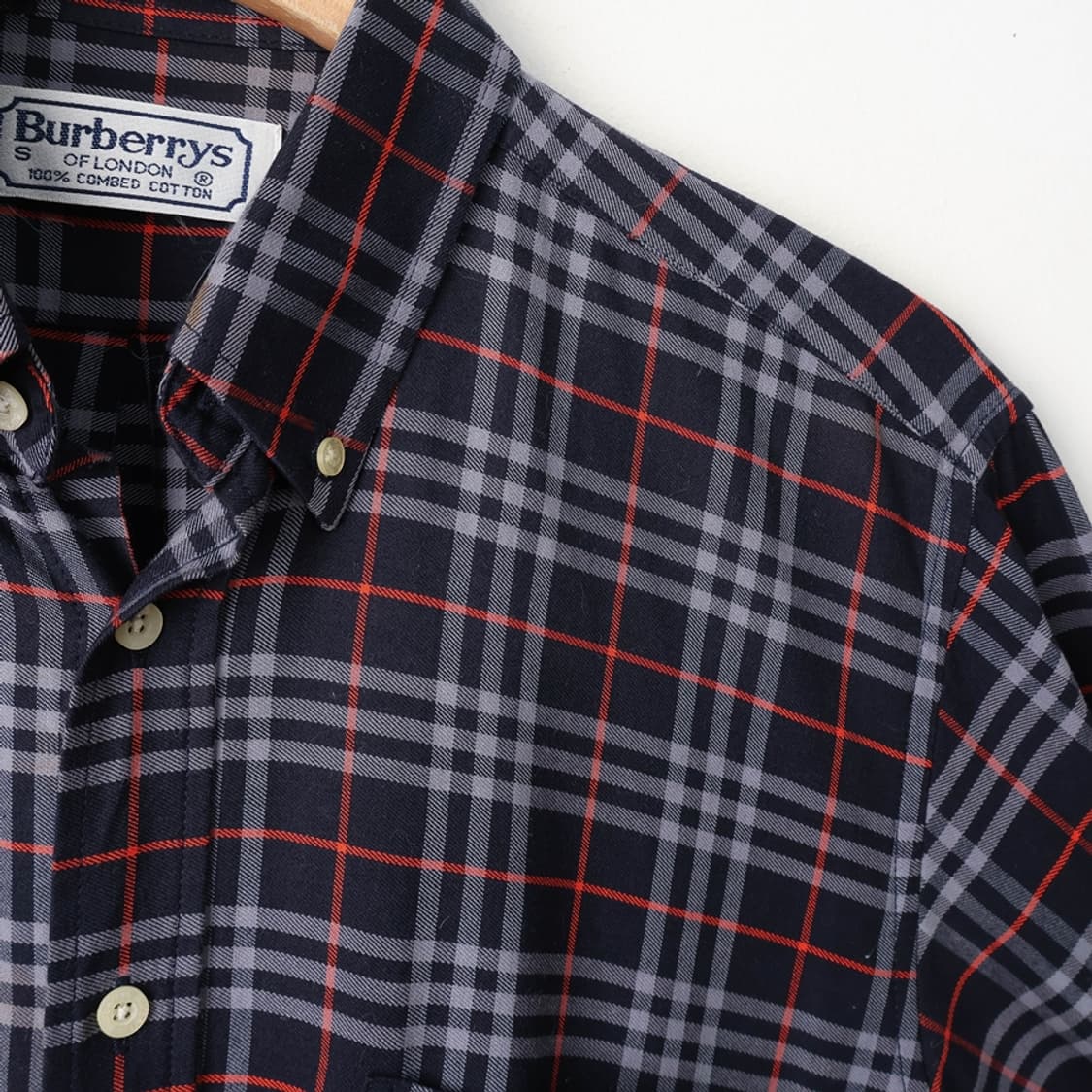 90/버버리 코튼 체크셔츠 상품이미지3