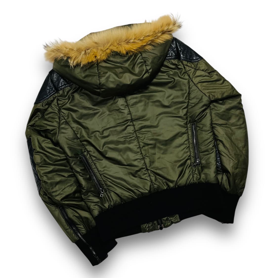 ata Archive y2k 투웨이 레더 디테일 패딩 자켓 상품이미지5