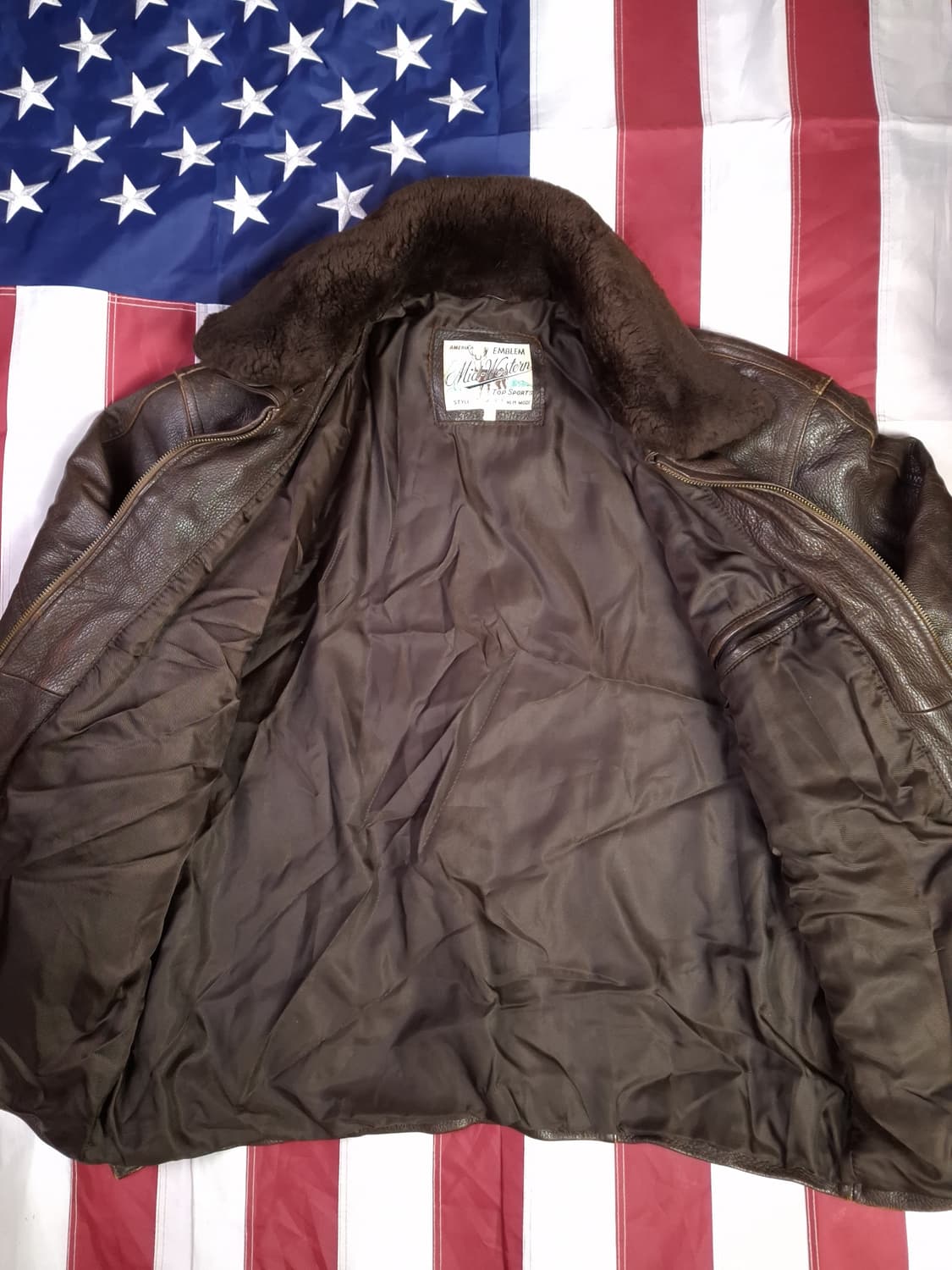 80's 빈티지 국내산 리얼레더 자켓 상품이미지7