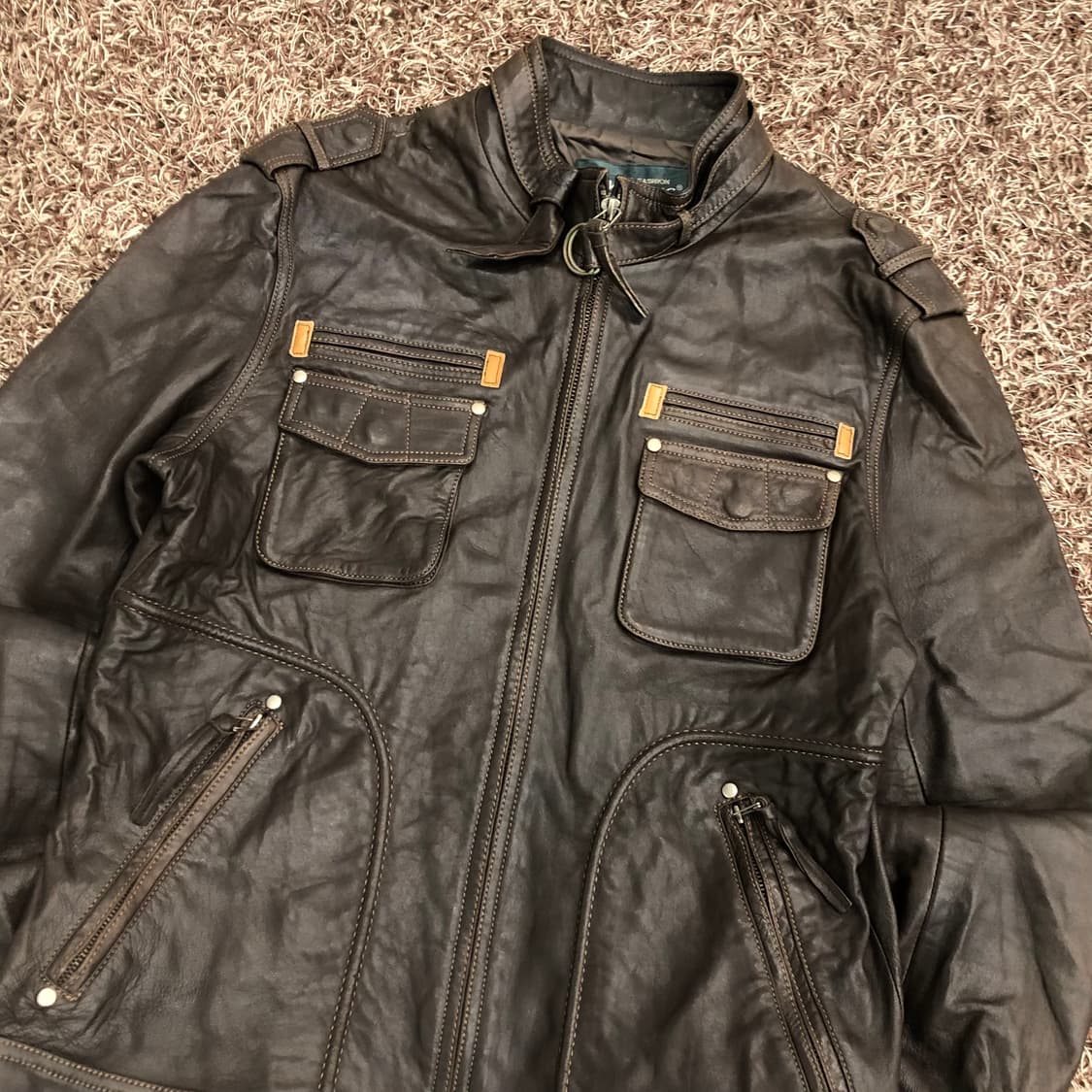 금강 양가죽 멀티 포켓 레더 가죽 자켓  상품이미지2