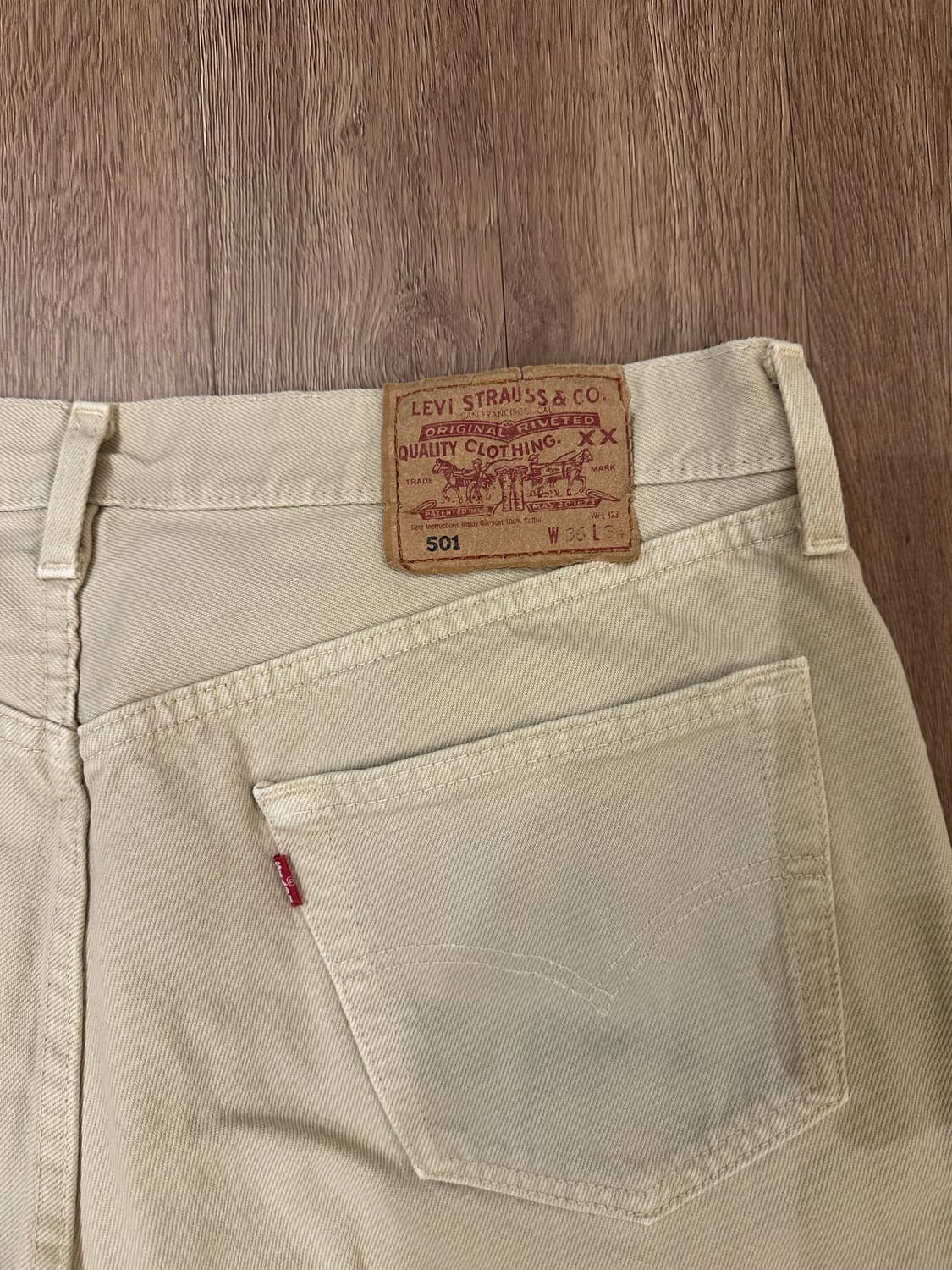리바이스 501 빈티지 베이지 데님 38 사이즈 상품이미지3