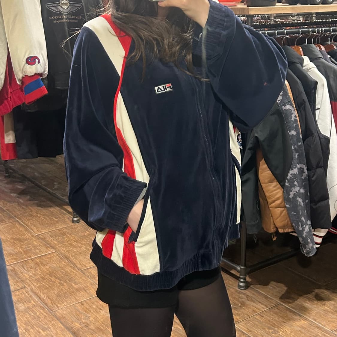 [HI] 휠라 FILA 벨벳져지 네이비 상품이미지2