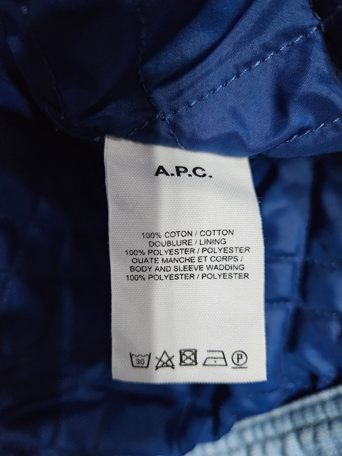 A.P.C 아페쎄 라이트블루 남성 슬림핏 100 데님자켓  상품이미지10