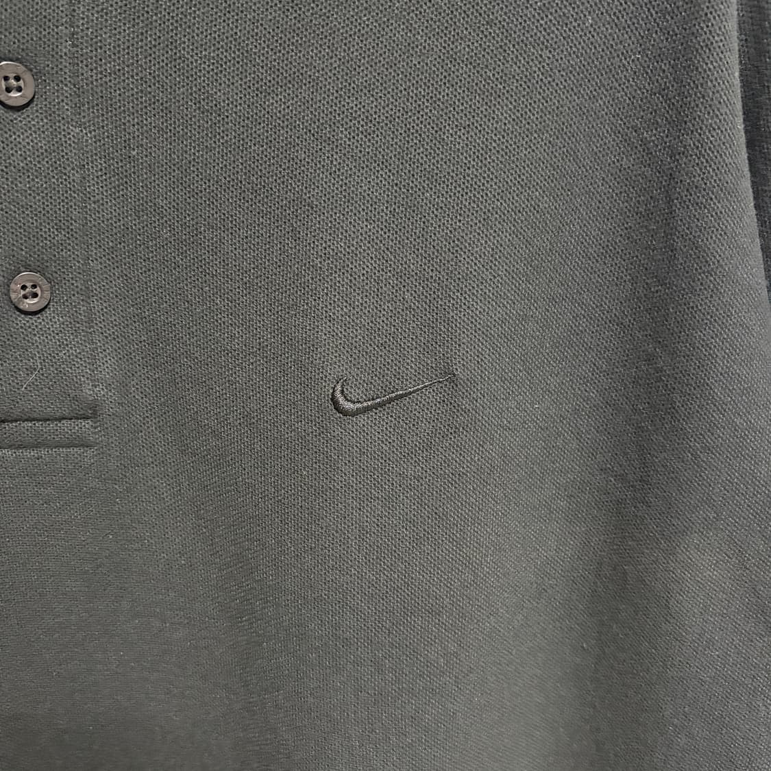 나이키 블랙 스우시 로고 반팔 카라티 / 블랙, XL 상품이미지5