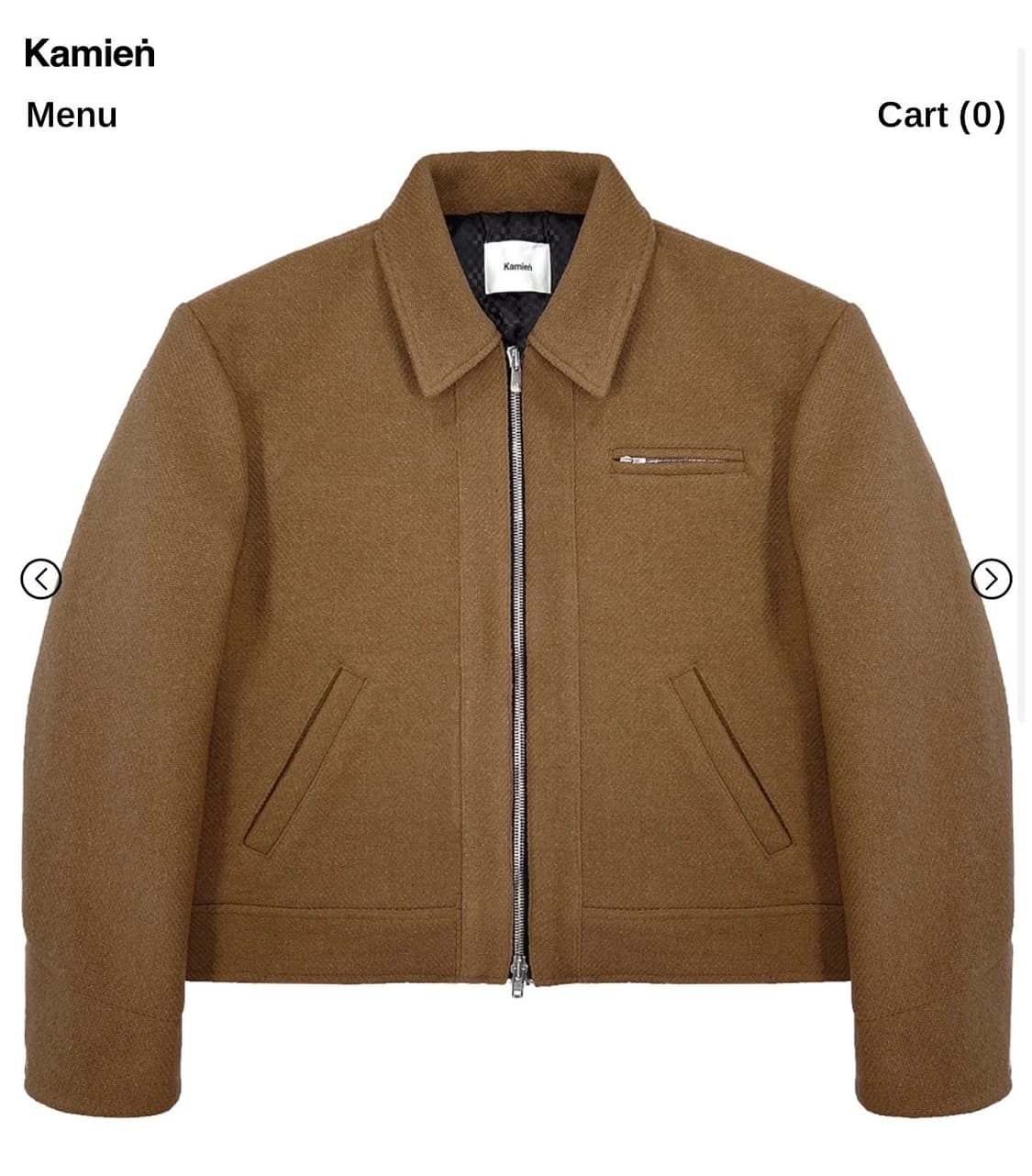 카미엔 그리드 울 자켓 카멜 [2] 상품이미지1