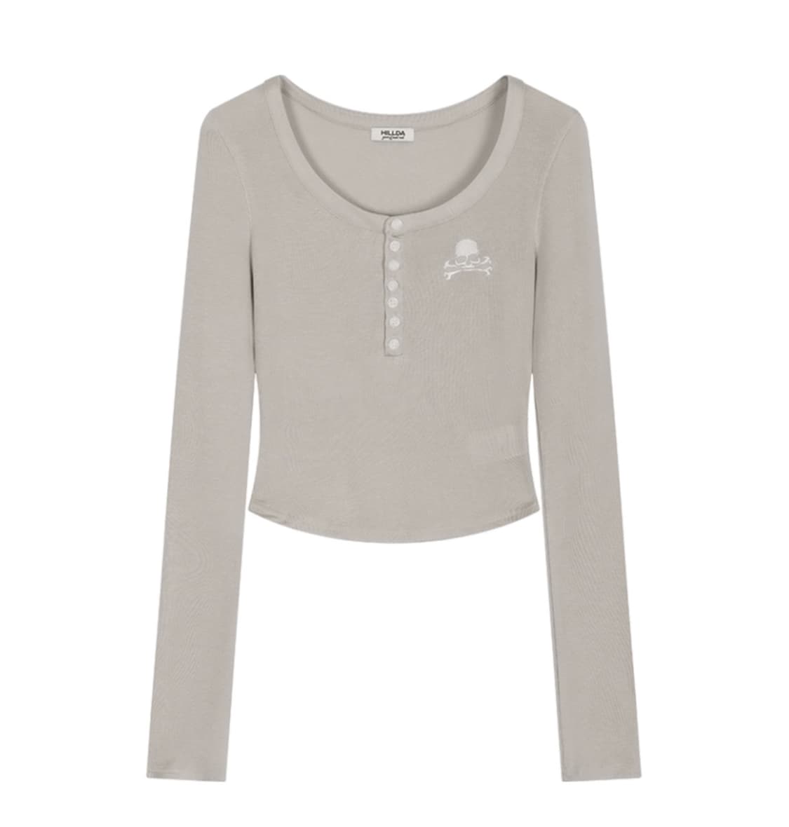 힐다 스컬 버튼 탑 (베이지) 상품이미지1