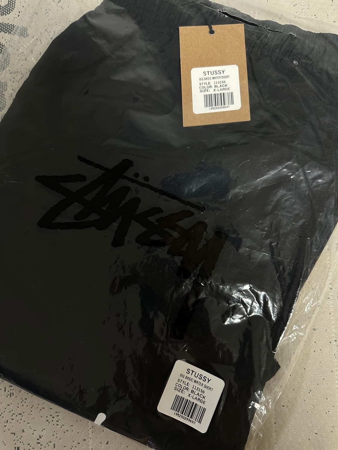 [XL] 스투시 빅 베이직 워터 쇼츠 블랙 상품이미지1