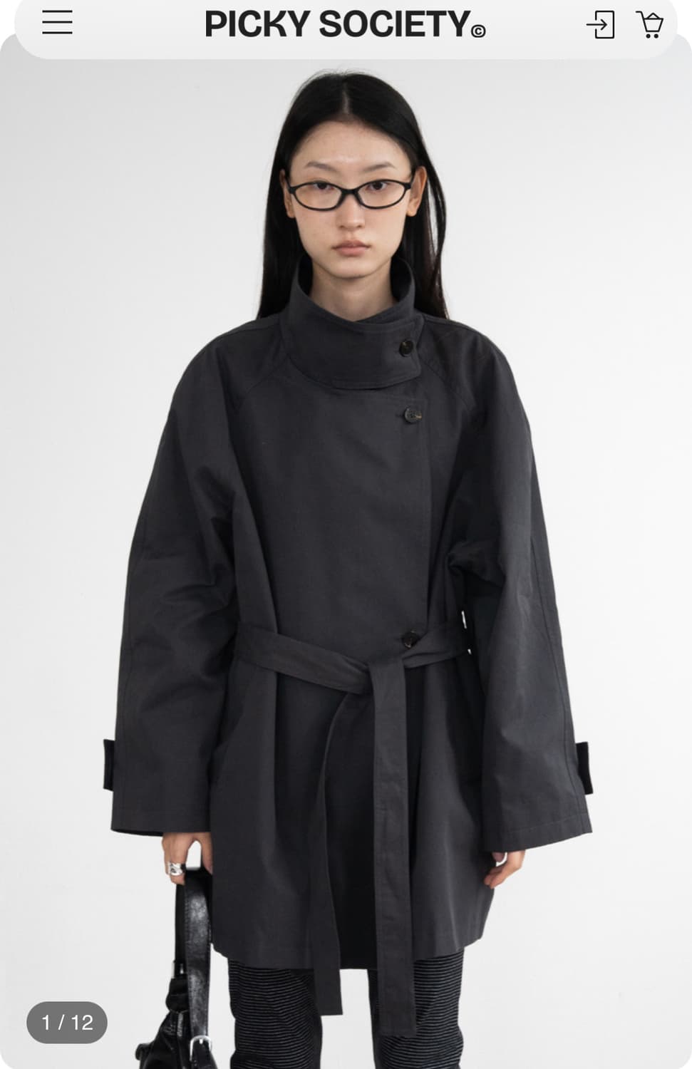피키소사이어티 미들 트렌치 코트 차콜 급처 상품이미지1
