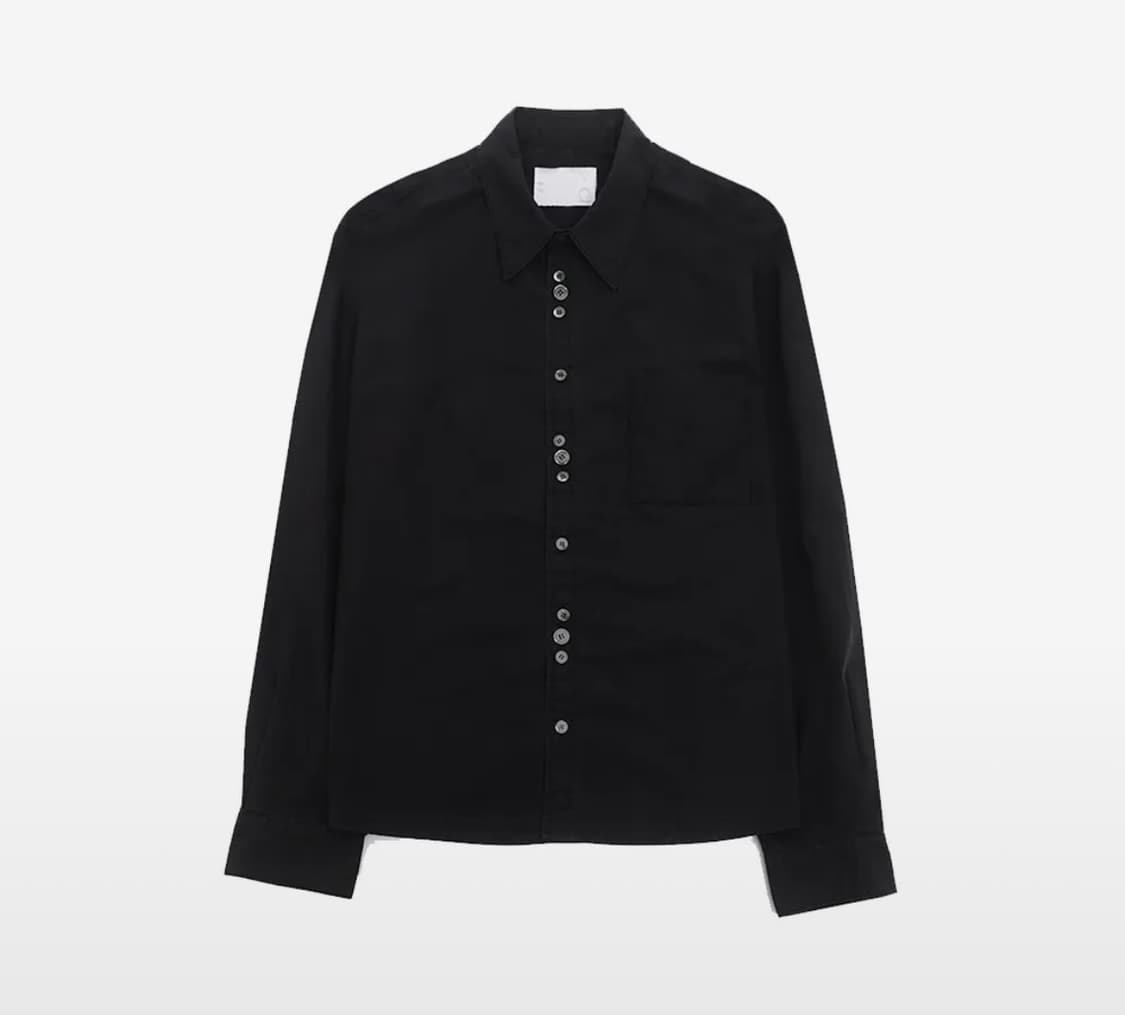 (네고가능)음양 3 버튼 셔츠 3-Button Shirt black 상품이미지1