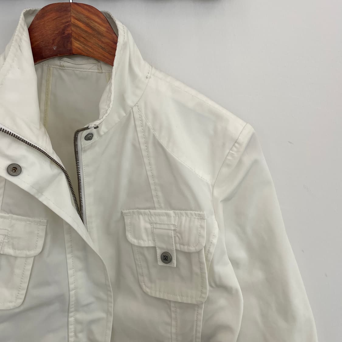 막스마라 화이트 벨티드 폴리에스터 야상 자켓 상품이미지3