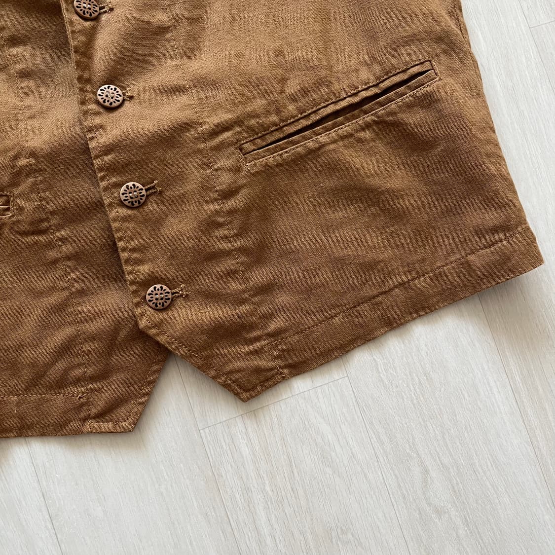 JPN . 재팬 빈티지 린넨 베스트 상품이미지4