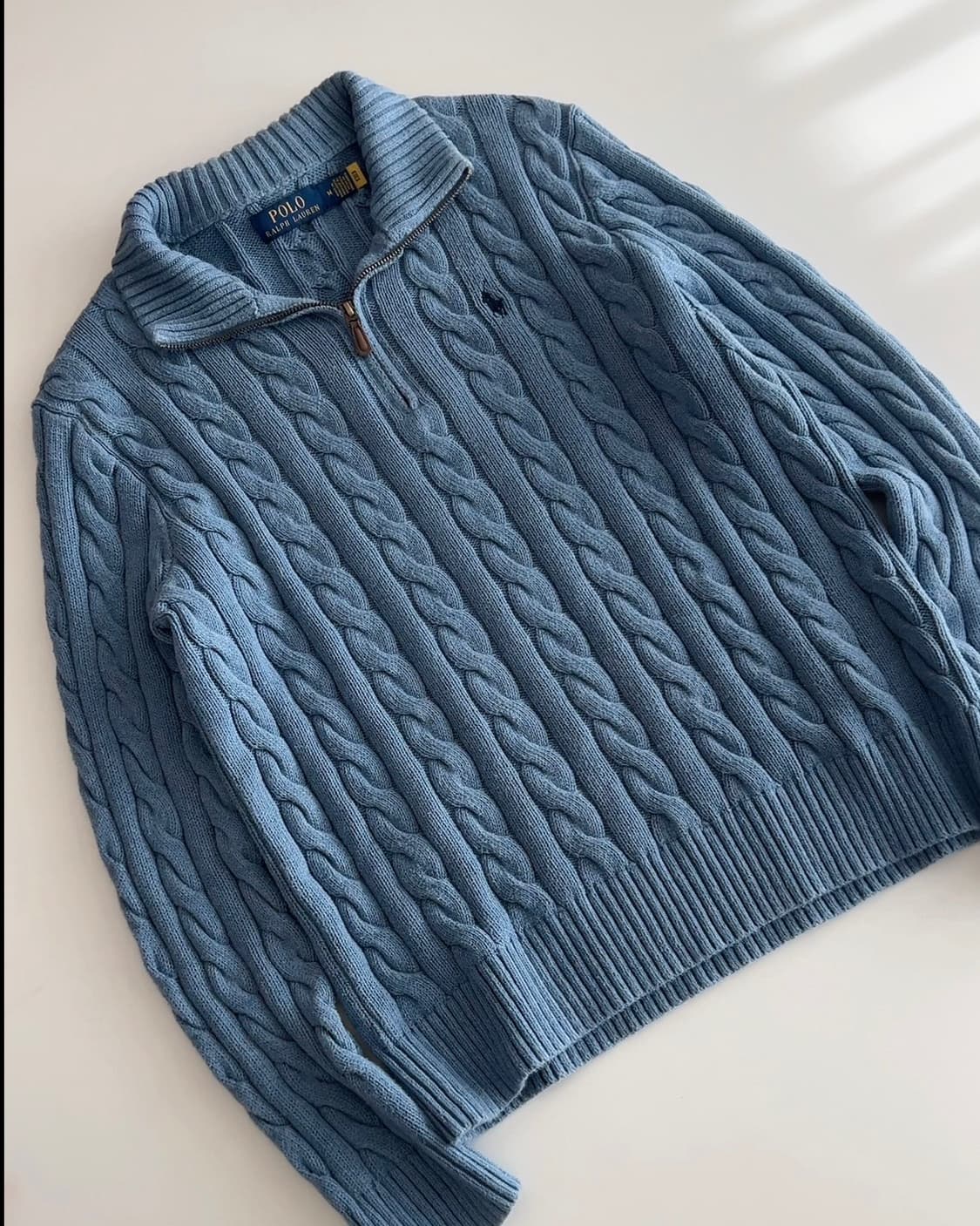 폴로 랄프로렌 꽈배기 하프집업 니트 m 상품이미지2