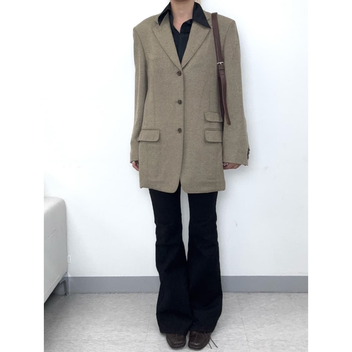 빈티지 베이지 블레이저 울 자켓 상품이미지10