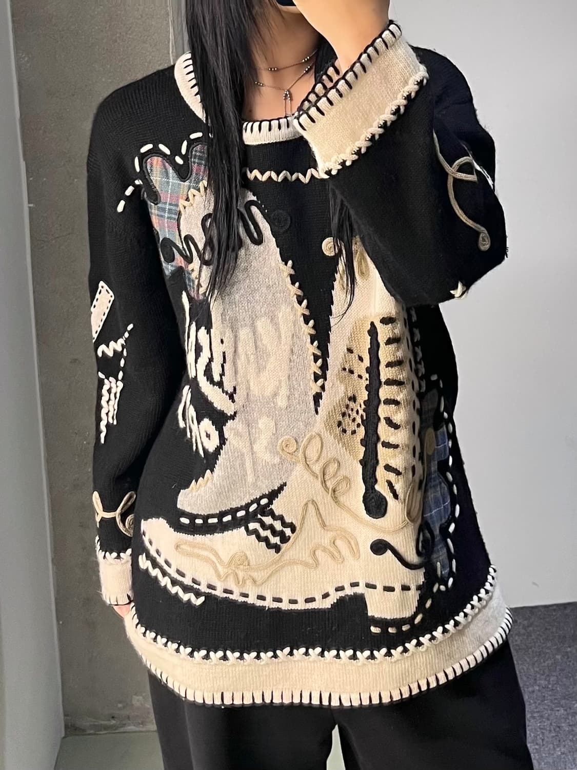 간사이 야마모토 스포츠 90's 아카이브 부츠 스웨터 상품이미지2